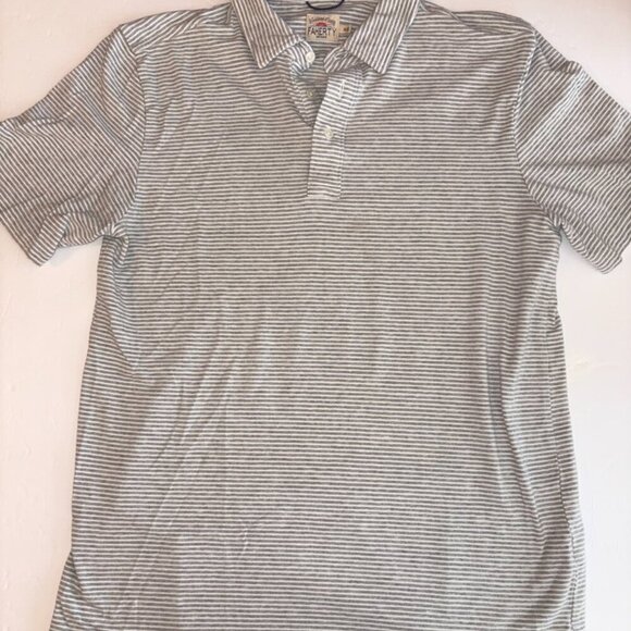 Faherty Gray Striped Polo Shirt - Picture 2 of 9